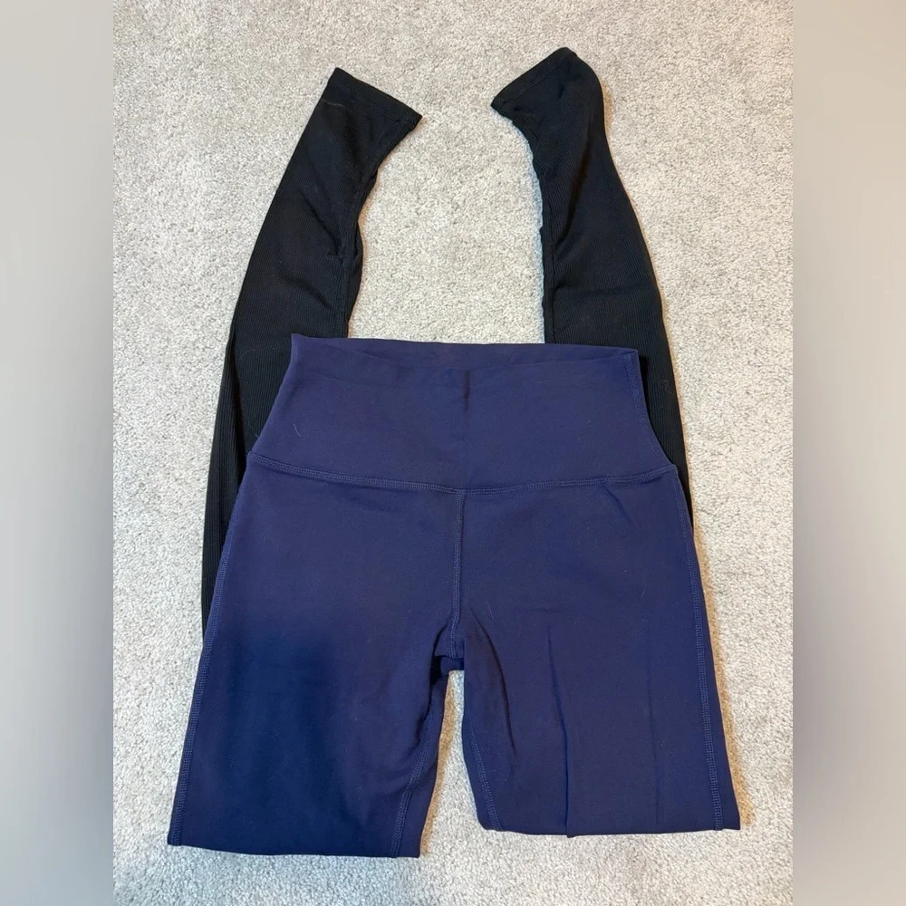 Alo Yoga High Waist Goddess Legging Navy Blue Black